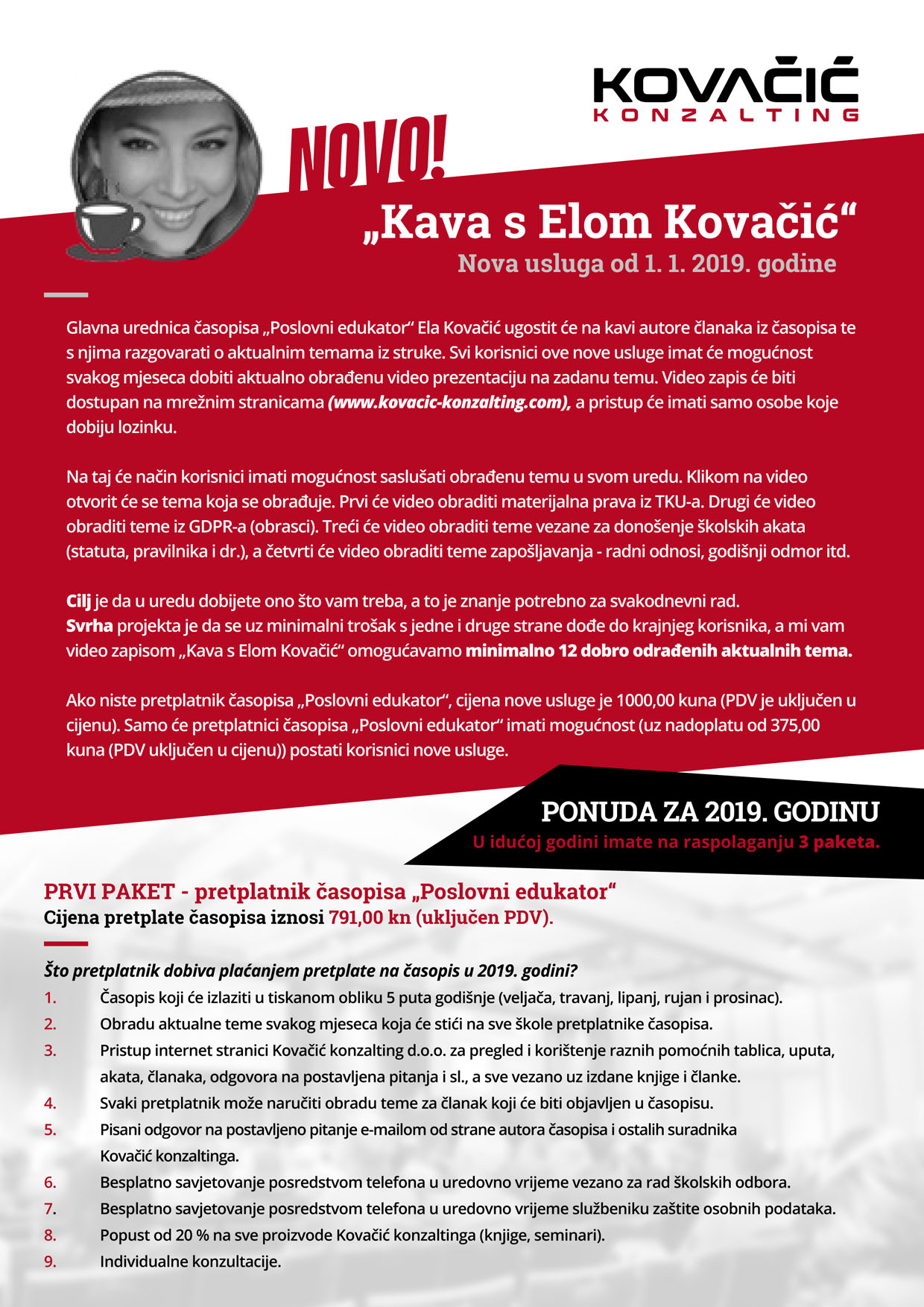 Kovacic konzalting 2018 Najava A4 Nove usluge1